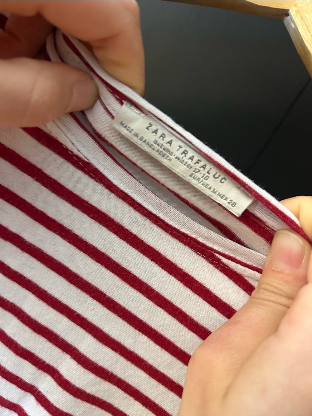 ZARA TRAFALUC Red & White Striped Top